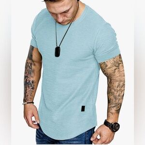 Fashion Mens T Shirt Muscle Gym Workout Athletic Shirt Cotton Tee Shirt Top NWOT